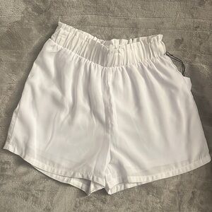 High Waist White Women's Shorts